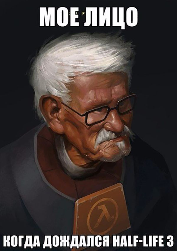 Мое лицо, когда дождался Half-Life 3