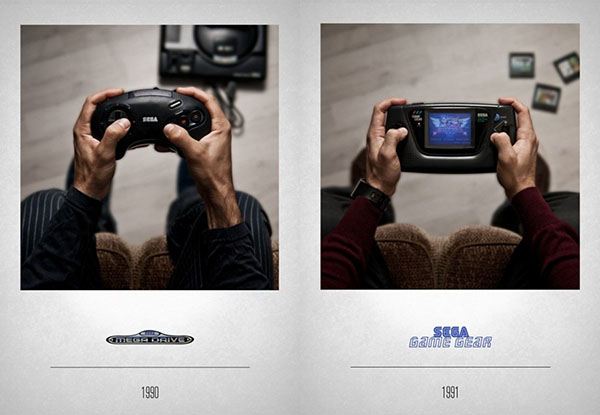 Фотографии геймпадов разных производителей в разные поколения консолей